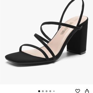 Black Strappy Heeled Sandals